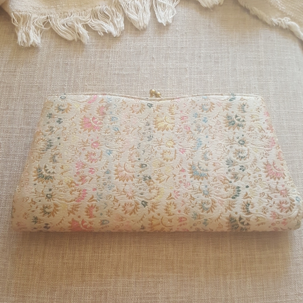 Vintage tapestry clutch